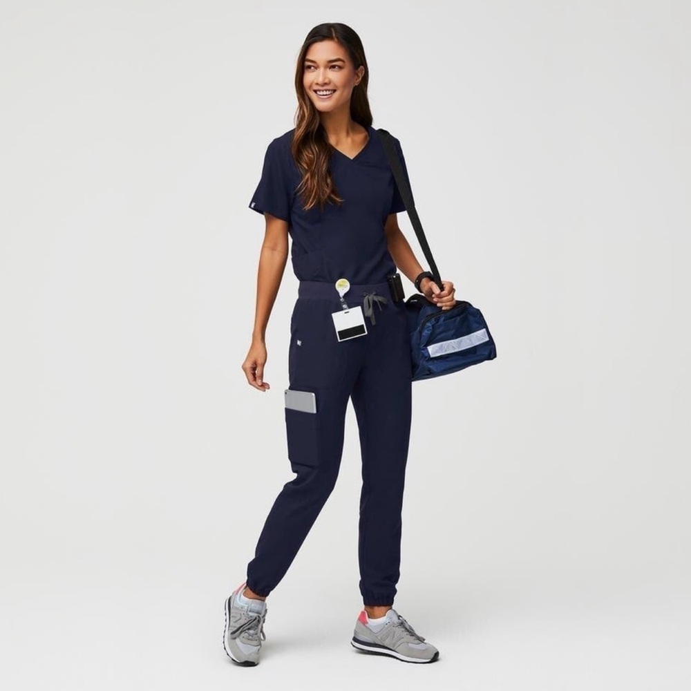 Figs Taldora skinny jogger scrub pants in Navy Blue